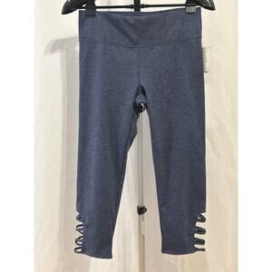 NWT T4T Blue Capri Leggings with Cutouts Women's size L